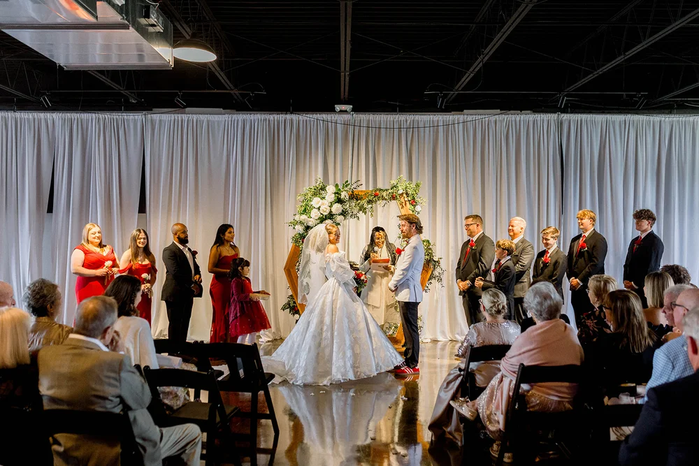 Wedding ceremony at Radius in downtown Indianapolis, IN