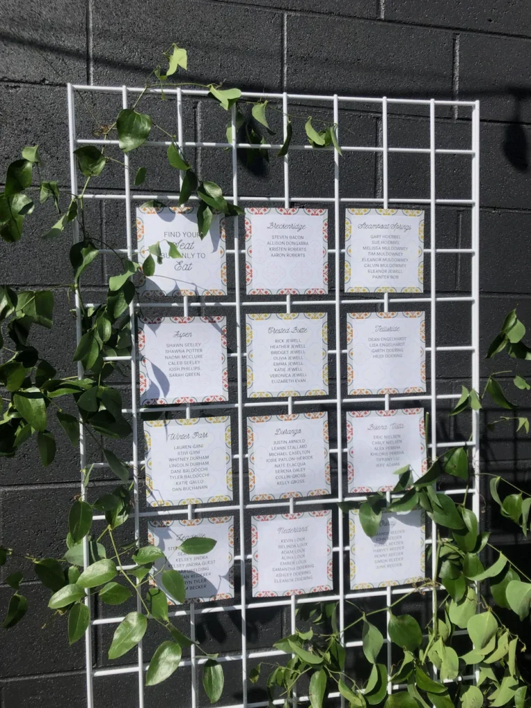 Seating chart outdoors