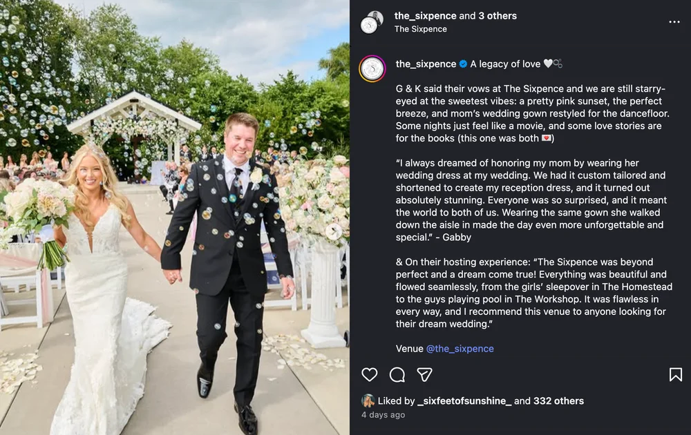Couple walking down the aisle at The Sixpence outdoor wedding venue in Indianapolis