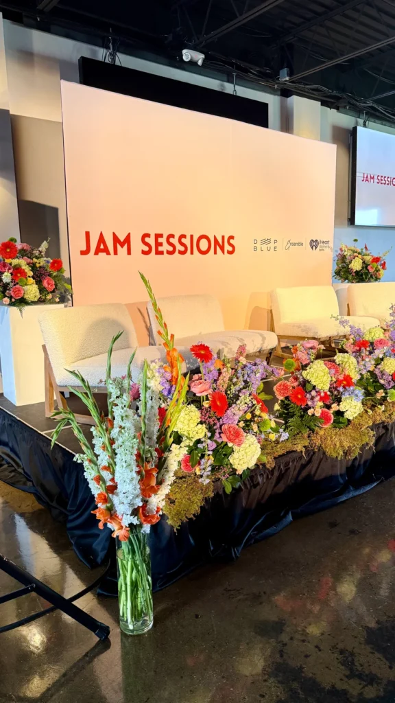 Stage setup for an event at Radius in Indianapolis