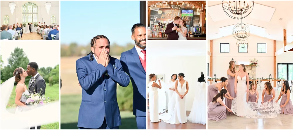 Wedding photography collage by Jasmine Norris Photography at Radius venue in Indianapolis Indiana