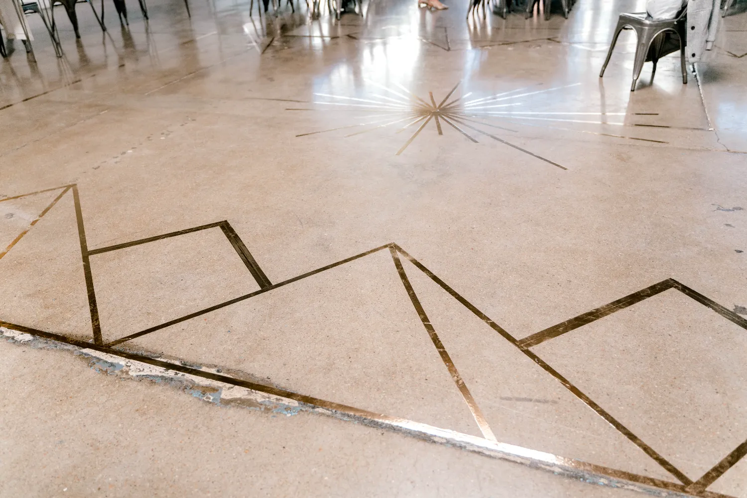 Mylar tape dance floor design adding glam to an event at Radius Venue Indianapolis